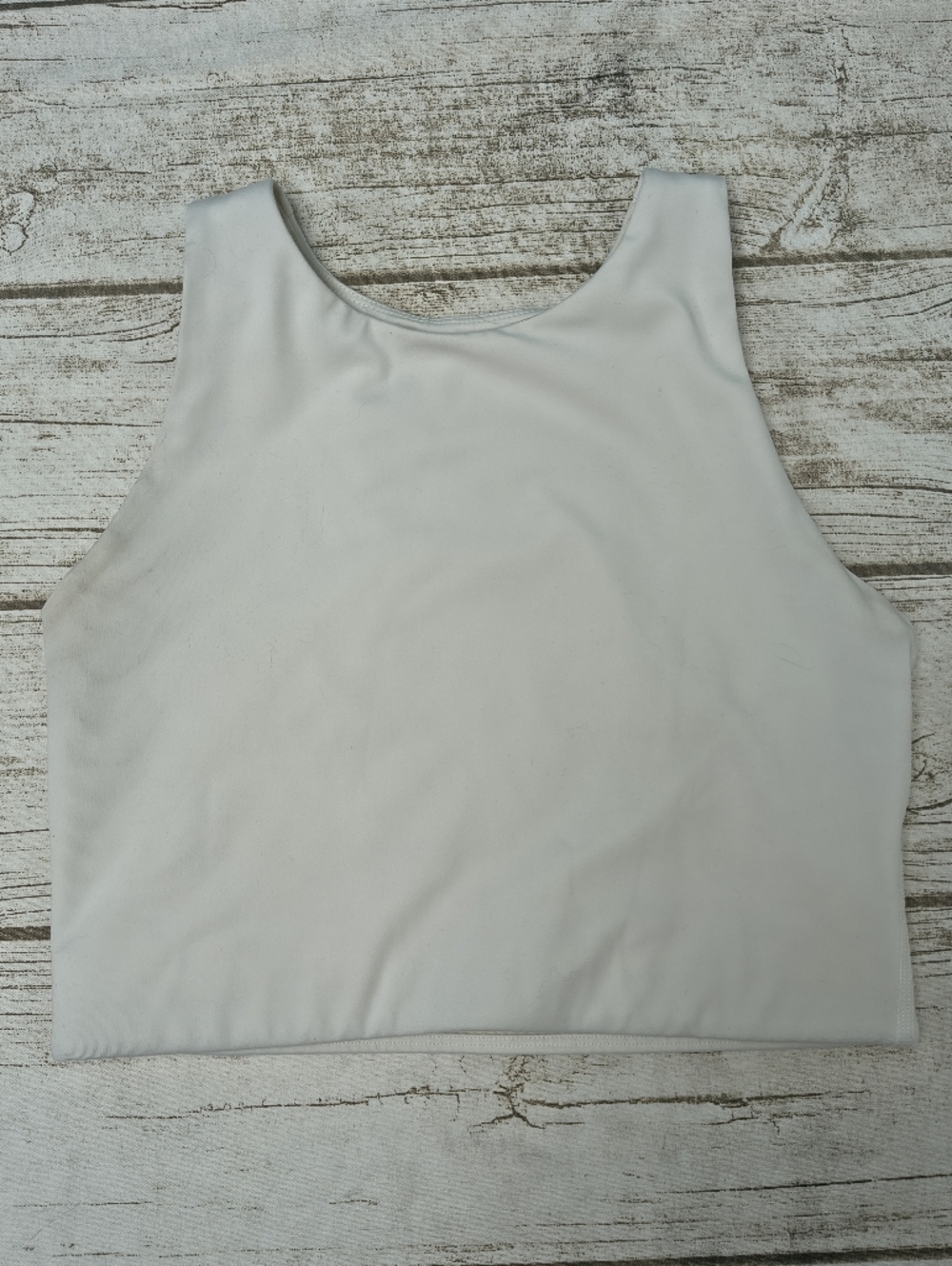 Girlfriend Collective Off White Crop Top Sports Bra Size Medium